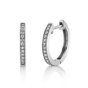 TVON 14K 0.13cttw VS Diamond Huggie Earrings - 1/2 Inch