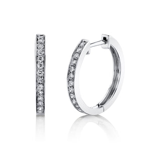 TVON 14K 0.42cttw VS Diamond Hoop Earrings - 3/4 Inch