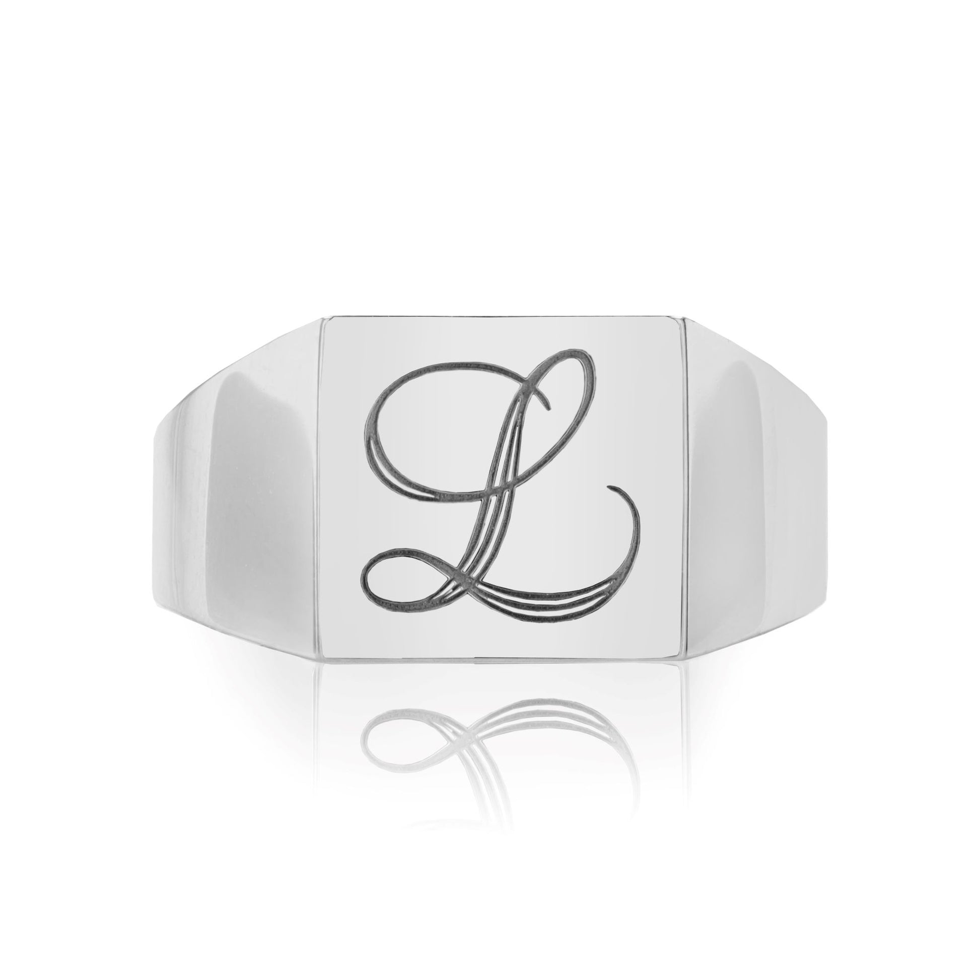 TVON 14K Single Letter Signet Ring