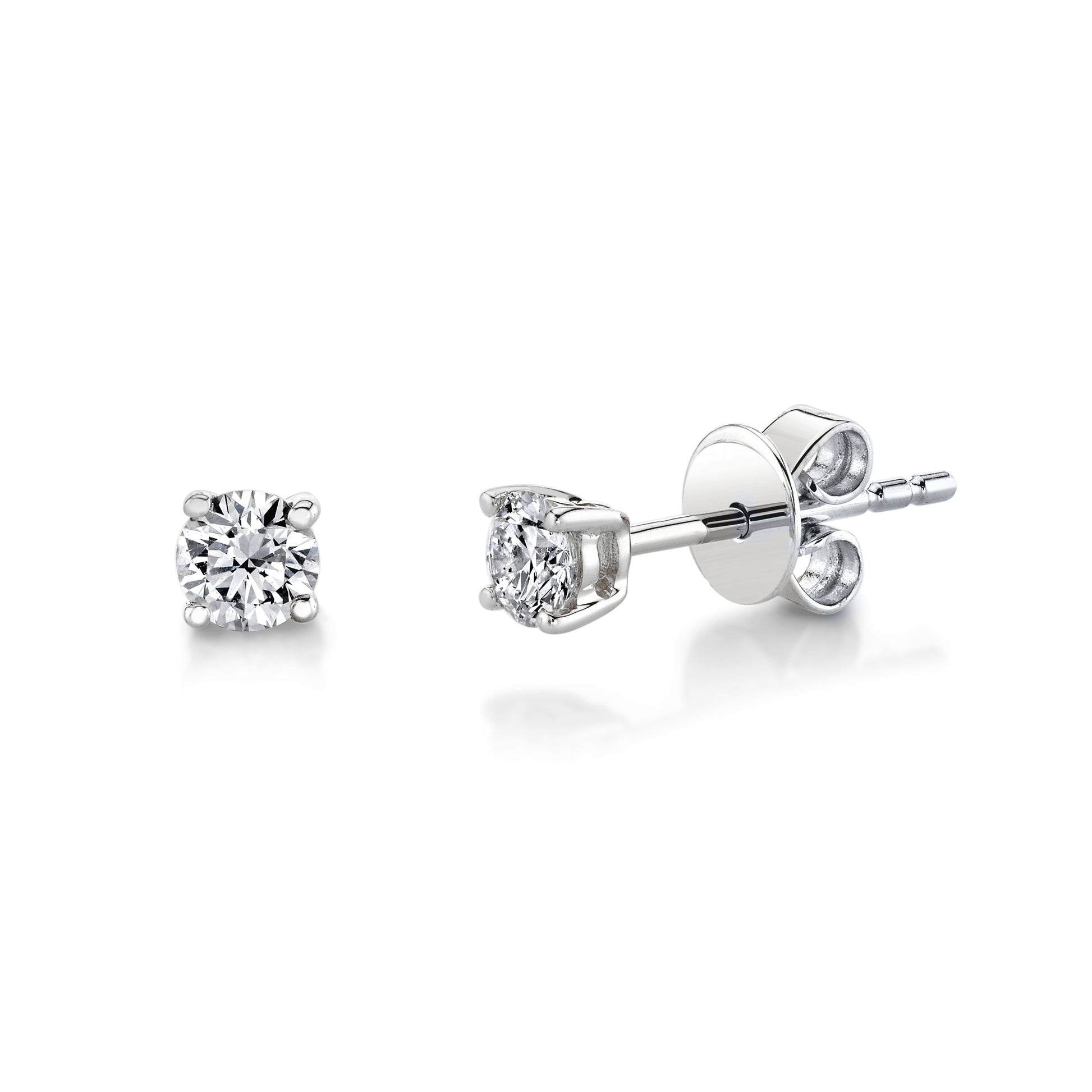 TVON 14K 0.28cttw VS Diamond Solitaire Stud Earrings