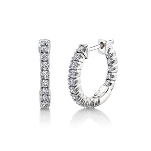 TVON 14K 0.82cttw VS Diamond Inside Out Hoop Earrings - 1/2 Inch
