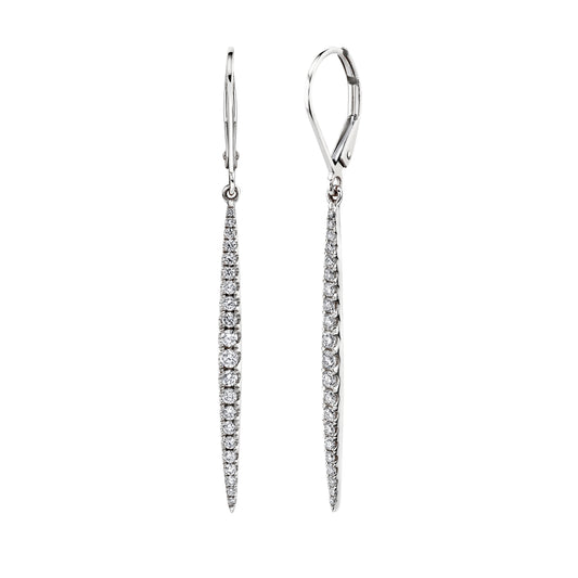 TVON 14K 0.60cttw VS Diamond Stiletto Drop Earrings