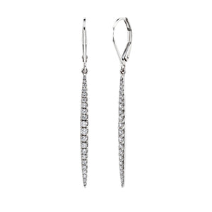 TVON 14K 0.60cttw VS Diamond Stiletto Drop Earrings