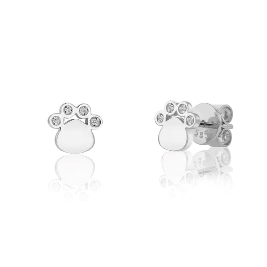 TVON 14K 0.02cttw VS Diamond Paw Stud Earrings