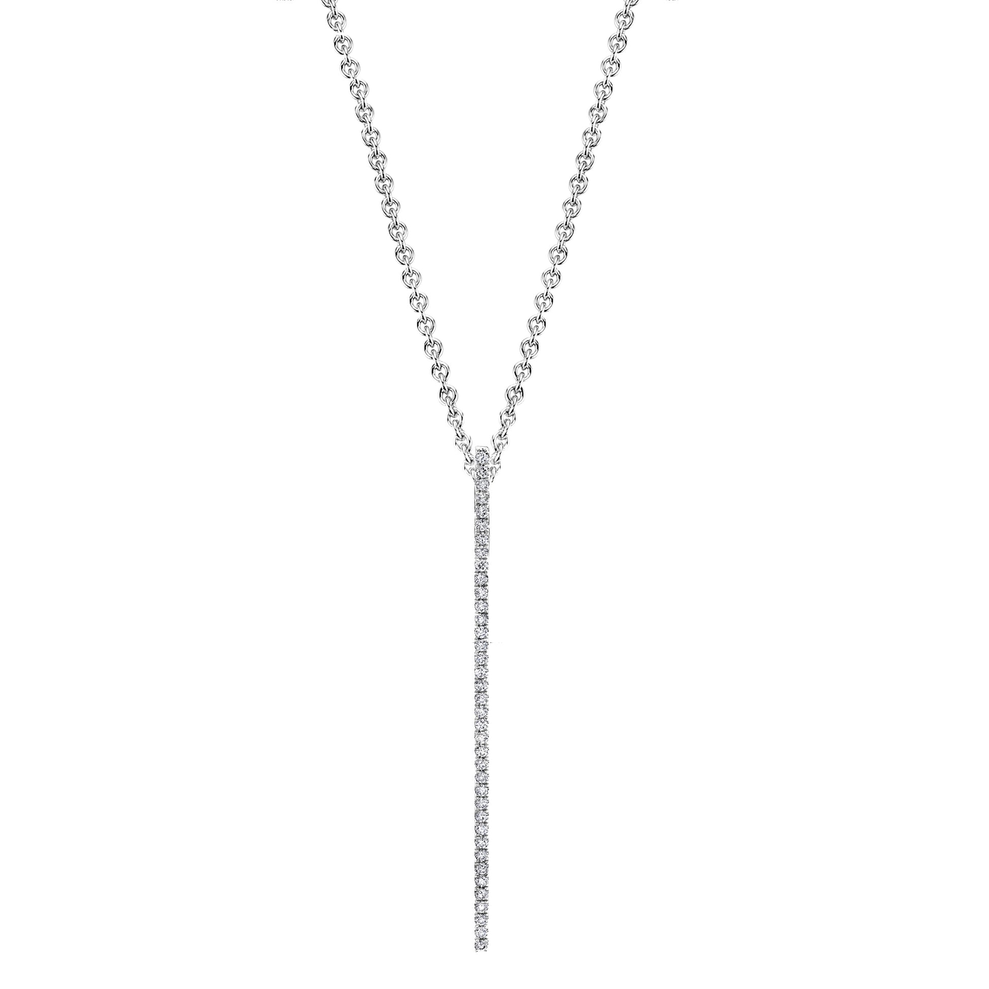 TVON 14K 0.30cttw VS Diamond Stiletto Bar Pendant
