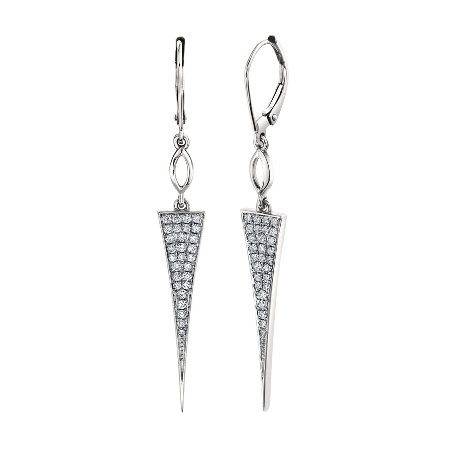 Wide VS Diamond Stiletto Drop Earrings | TVON