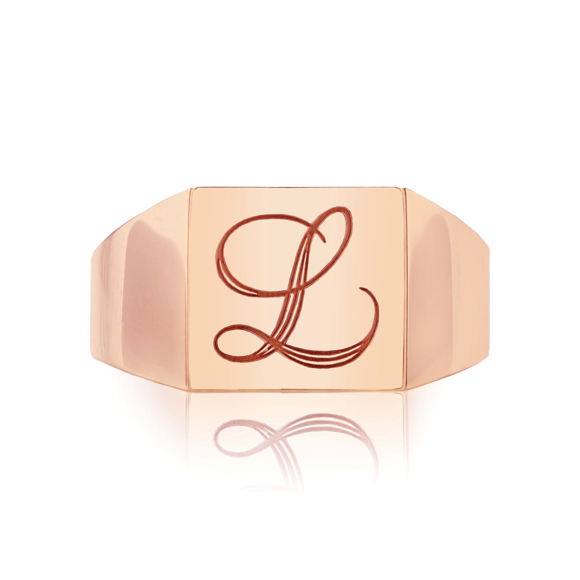 TVON 14K Single Letter Signet Ring