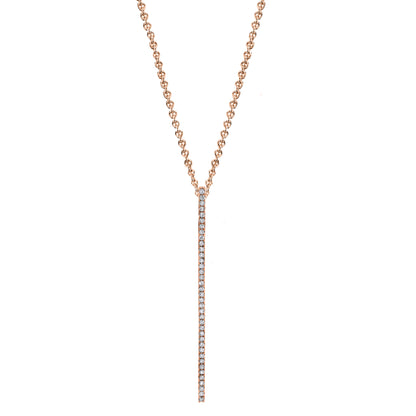 TVON 14K 0.30cttw VS Diamond Stiletto Bar Pendant