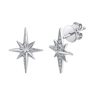 TVON 14K 0.11cttw VS Diamond North Star Stud Earrings