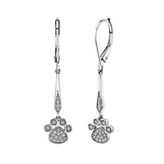 TVON 14K 0.17cttw VS Diamond Paw Drop Earrings